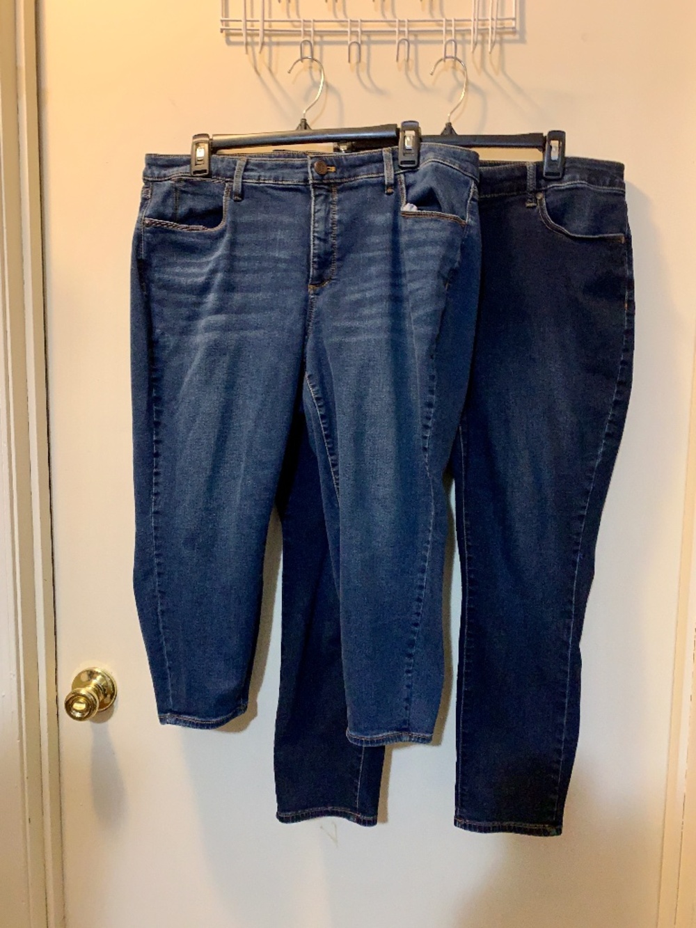 2 Pairs Talbots 16WP Blue Jeans - 1 High Waist Jegging Crop & 1 Slim Ankle Jeans